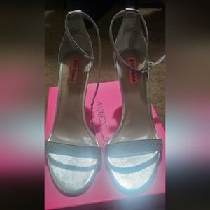 Betsey Johnson Silver Women's Sandals